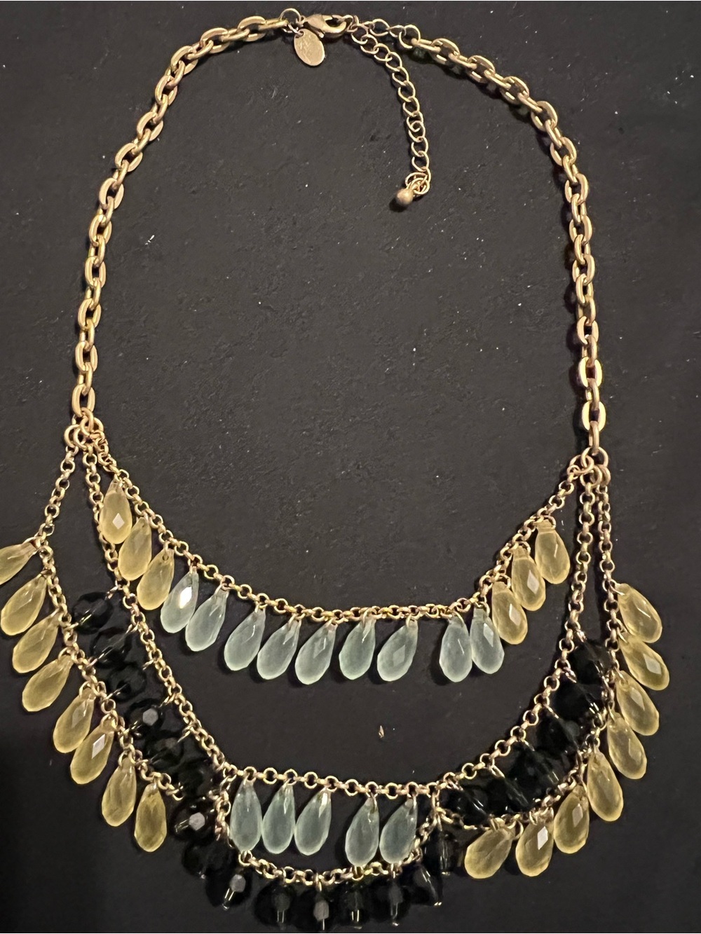 Lia Sophia Retired 2012 layer bib multi strand necklace
